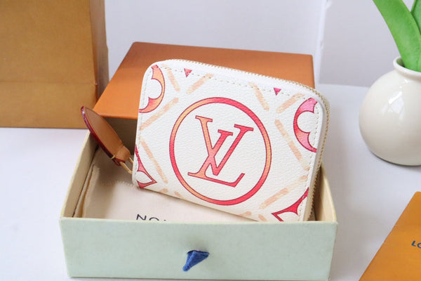 LV By the Pool Zippy Coin Purse Pink Monogarm Tiles Print Canvas 204710