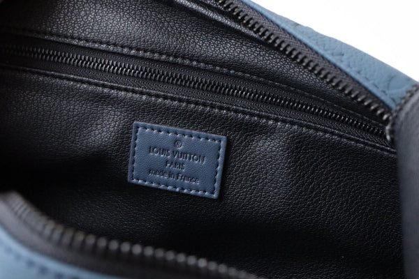 LV Dopp Kit Toiletry Bag Blue-Gray Taurillon Monogram Leather 217069