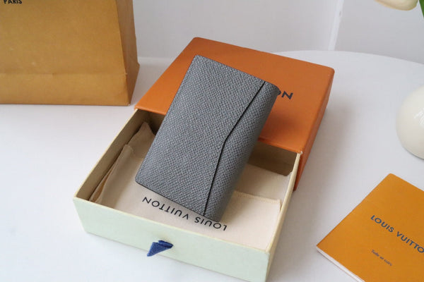 LV M11581 Pocket Organizer Gray Blue Cowhile 224134