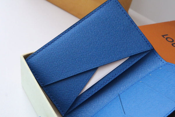 LV M11581 Pocket Organizer Gray Blue Cowhile 224134