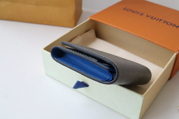 LV M11583 Business Card Holder Gray Blue Cowhile 224135