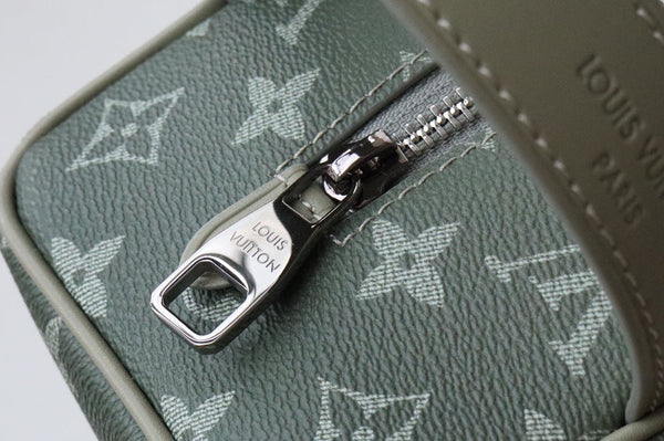 LV Locker Dopp Kit Khaki Green Monogram Canvas 224140