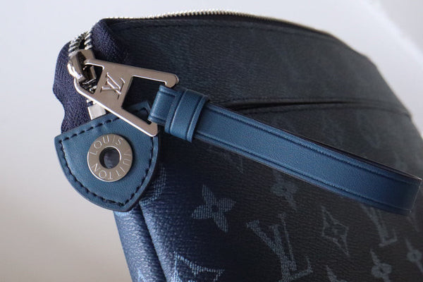 LV Pochette Voyage Souple Khaki Blue Monogram Canvas 224142