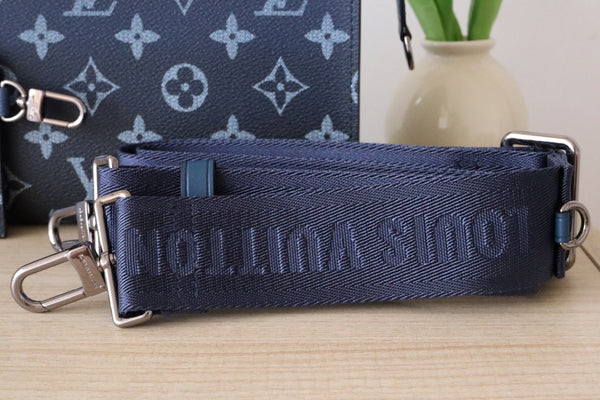 LV M11544 Gaston Wearable Wallet Navy Blue Monogram Canvas 224248