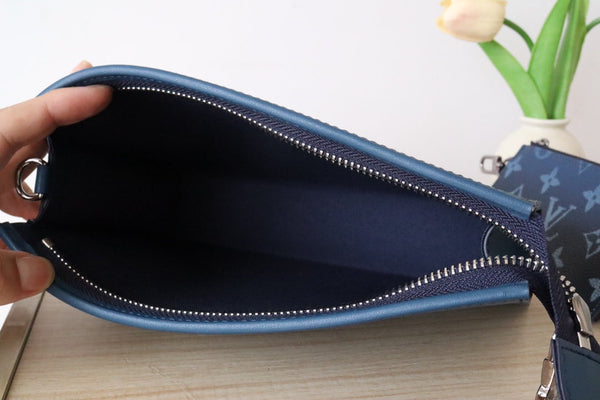 LV M11544 Gaston Wearable Wallet Navy Blue Monogram Canvas 224248