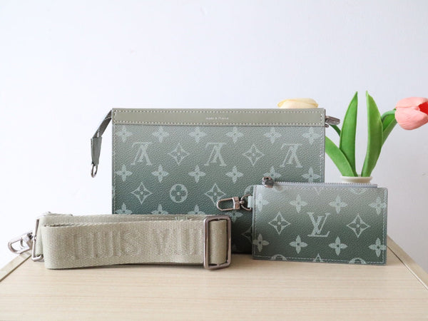 LV M11544 Gaston Wearable Wallet Elegant Green Monogram Canvas 224247