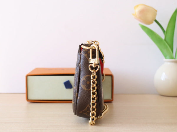 LV M12205 Mini Pochette Accessoires Candy Red Monogram Canvas 224255