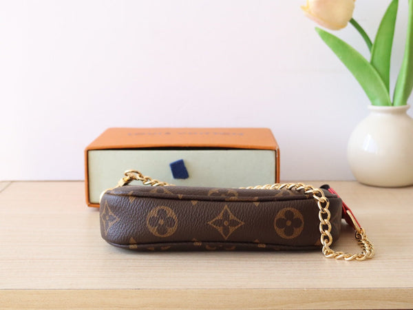 LV M12205 Mini Pochette Accessoires Candy Red Monogram Canvas 224255