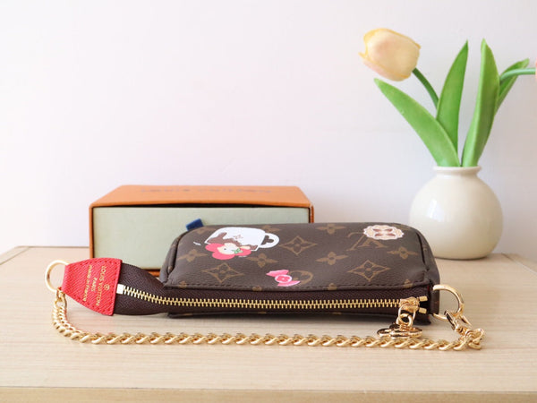 LV M12205 Mini Pochette Accessoires Candy Red Monogram Canvas 224255