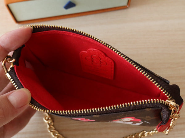 LV M12205 Mini Pochette Accessoires Candy Red Monogram Canvas 224255