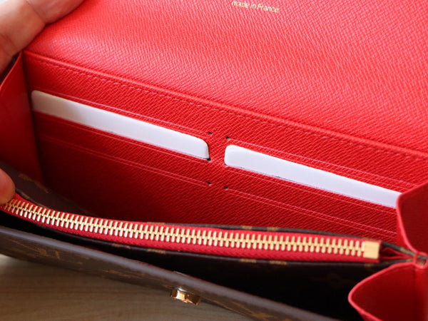 LV M12207 Sarah Wallet Candy Red Monogram Canvas 224256