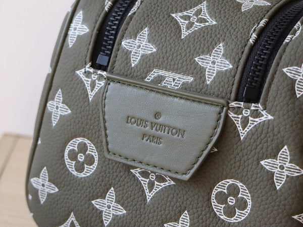 LV Dopp Kit Toiletry Bag Anthracite Grey Monogram Cowhide 224279