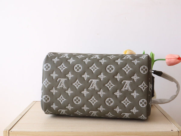LV Dopp Kit Toiletry Bag Anthracite Grey Monogram Cowhide 224279