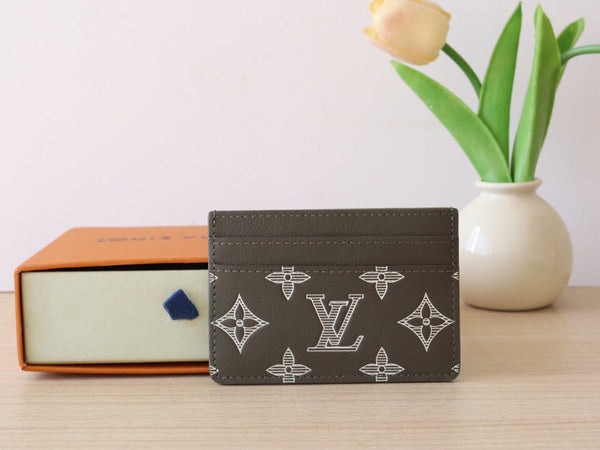 LV Double Card Holder Anthracite Grey Monogram Cowhide 224280