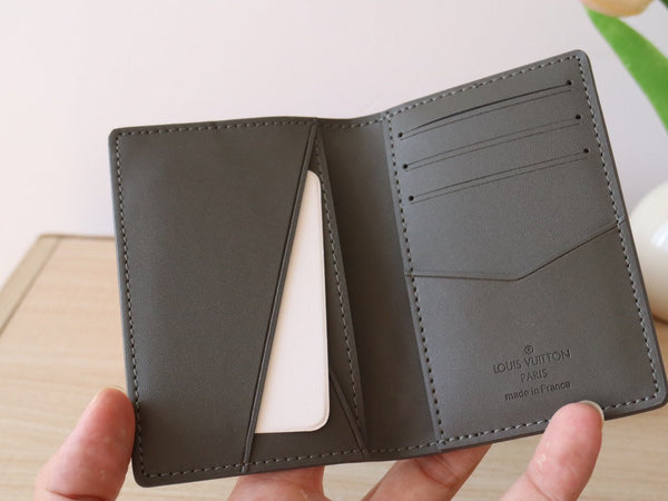 LV Pocket Organizer Wallet Anthracite Grey Monogram Cowhide 224281