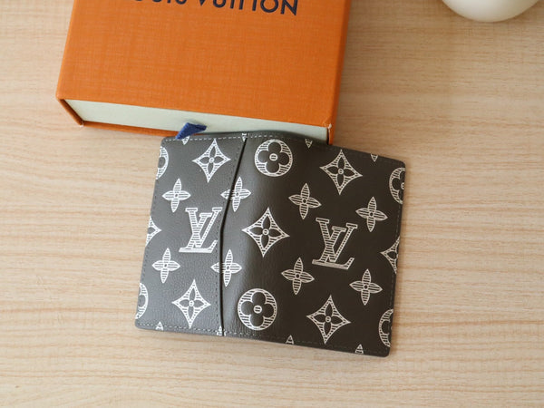 LV Pocket Organizer Wallet Anthracite Grey Monogram Cowhide 224281