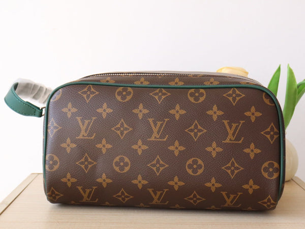 LV Dopp Kit Borneo Green Monogram Macassar Canvas 224218