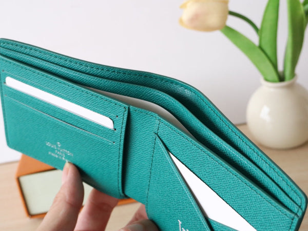 LV Multiple Wallet Green Monogram Heritage Canvas 224165