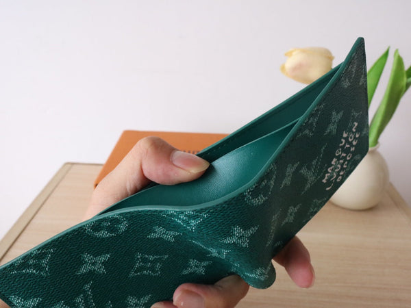 LV Multiple Wallet Green Monogram Heritage Canvas 224165