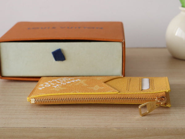 LV Coin Card Holder Yellow Monogram Heritage Canvas 224159