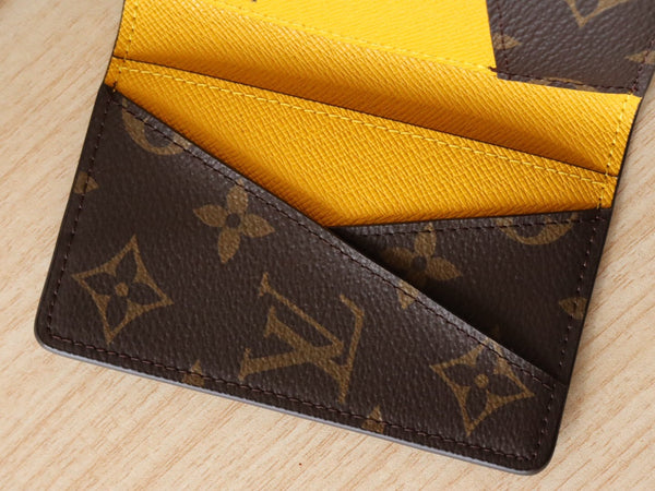 LV Pocket Card Holder Wallet Yellow Monogram Canvas & Cowhide 224113