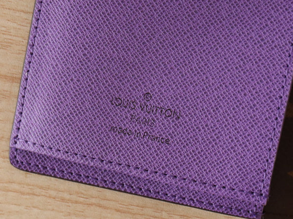 LV M81538 Brazza Wallet Purple Monogram Canvas & Calfskin 224095