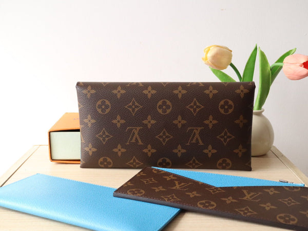 LV M12359 Kirigami Organizer Wallet Gaston Blue Cowhide 247859