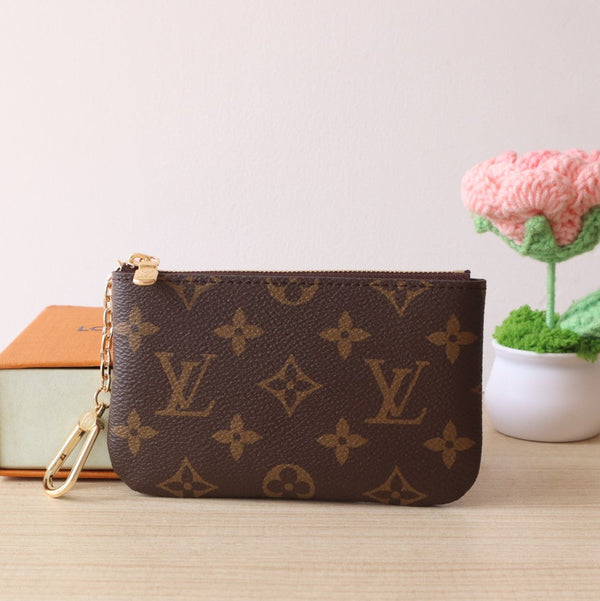 LV Pochette Clés Medium 15cm Brown Monogram Canvas GHW