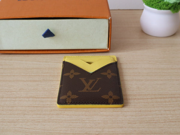 LV Porte-Cartes Magnet Brown Yellow Monogram Canvas & Cowhide