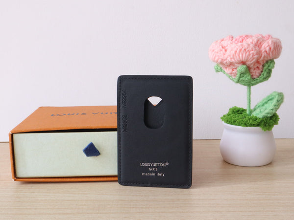 LV Porte-Cartes Magnet c Monogram Canvas & Cowhide