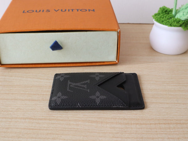 LV Porte-Cartes Magnet c Monogram Canvas & Cowhide