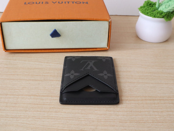 LV Porte-Cartes Magnet c Monogram Canvas & Cowhide