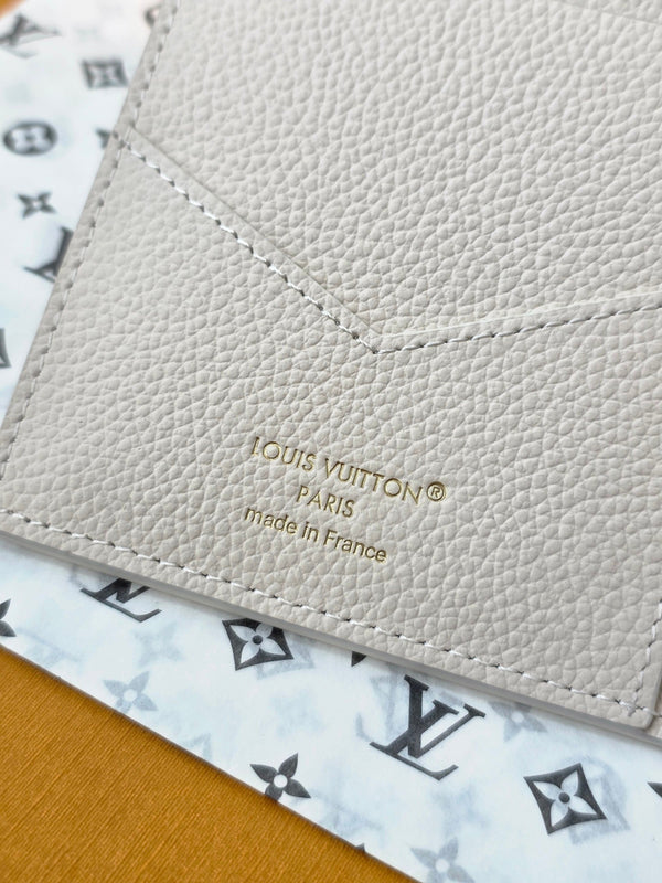 LV M25917 Passport Cover Dream Beige Embossed Grained Cowhide