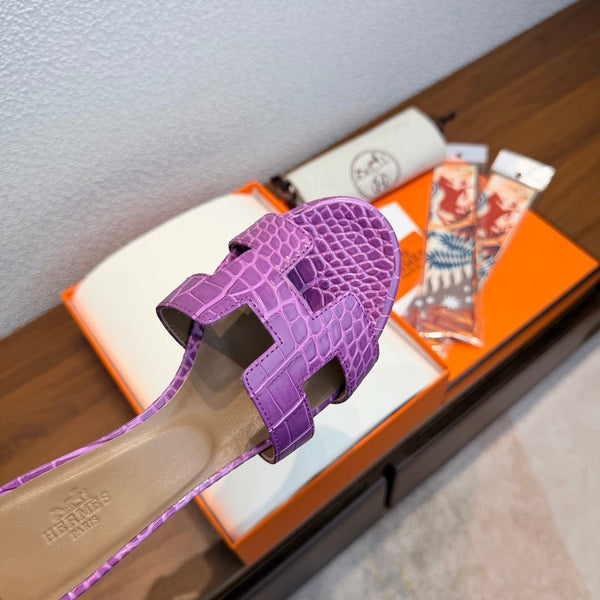 Sandales HM Oasis 4.5cm Cuir de veau embossé violet 707109