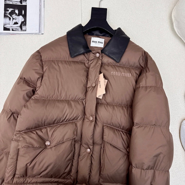 Miu Miu 25 Down Jacket Brown Polyester 298293