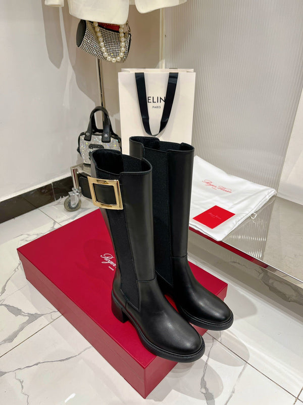 Viv High Boots Black Cowhide 365204