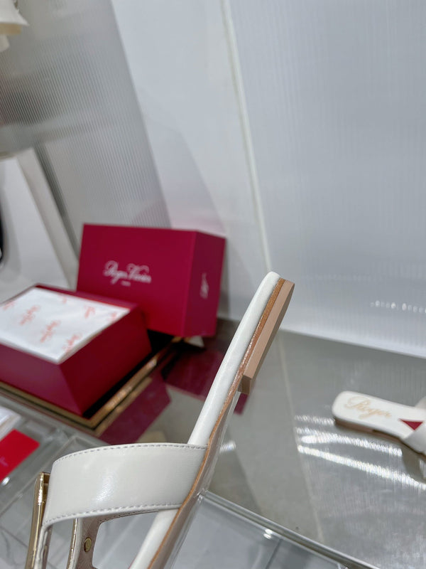 Viv Simple Slides White Cowhide 295937