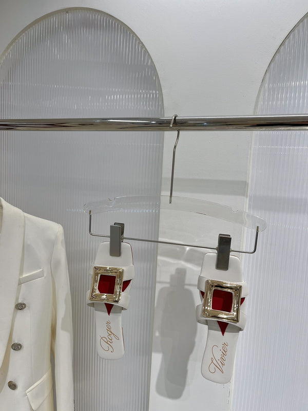 Viv Simple Slides White Cowhide 295937