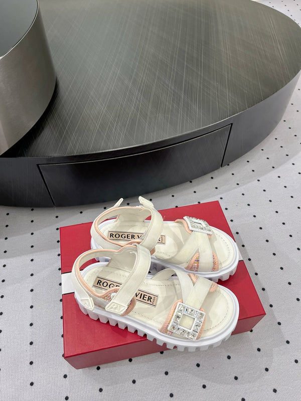 Viv Comfort Sandals White Pink Sheepskin 295955