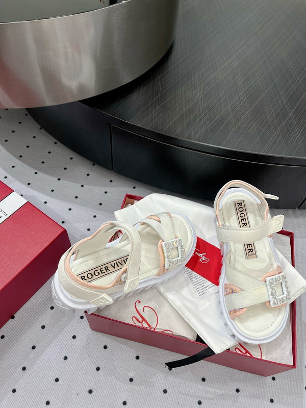 Viv Comfort Sandals White Pink Sheepskin 295955