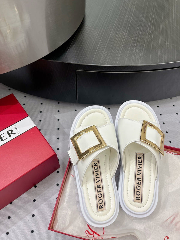 Viv Simple Mules White Sheepskin 295958