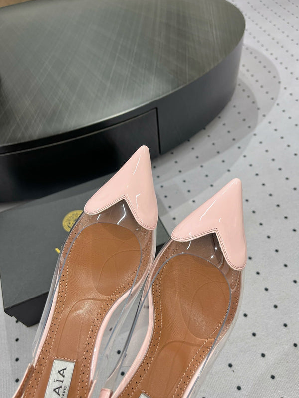 Alaila Le Cœur Slingbacks 60mm In Light Pink Glossy Lambskin 954823