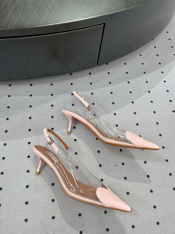 Alaila Le Cœur Slingbacks 60mm In Light Pink Glossy Lambskin 954823