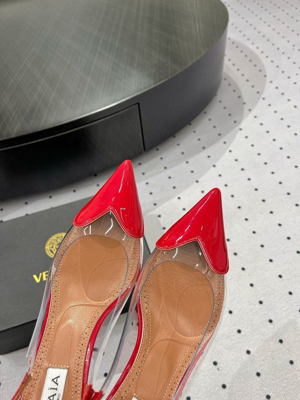 Alaila Le Cœur Slingbacks 60mm In Red Glossy Lambskin 954825