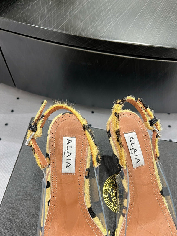 Alaila Le Cœur Slingbacks 60mm In Light Yellow Glossy Lambskin 954831