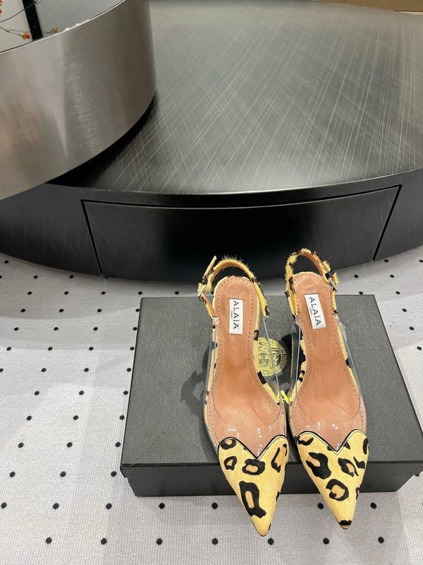 Alaila Le Cœur Slingbacks 60mm In Light Yellow Glossy Lambskin 954831