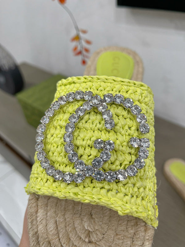 GG INTERLOCKING G ESPADRILLE LEMON FABRIC