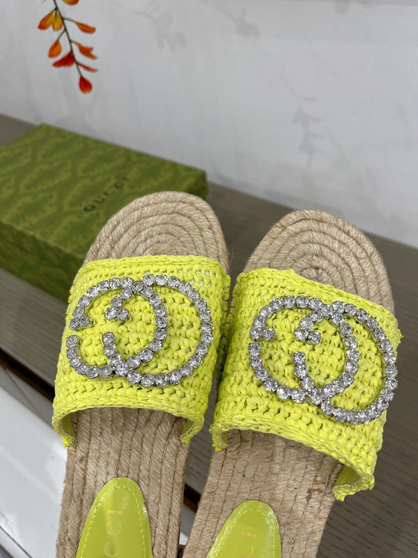GG INTERLOCKING G ESPADRILLE LEMON FABRIC