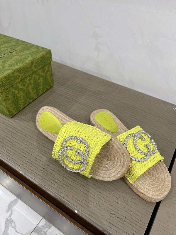 GG INTERLOCKING G ESPADRILLE LEMON FABRIC