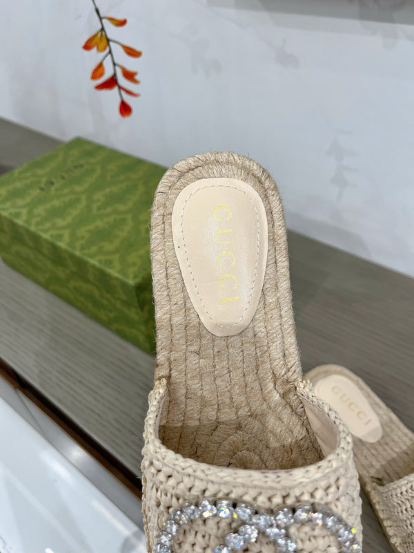 ESPADRILLAS GG INTERLOCKING G TESSUTO CREMA